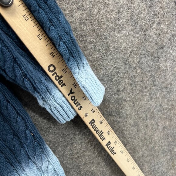 Tommy Hilfiger Sweater Womens XXL Blue Cable Knit Cowl Neck Tie Dye Fleece - Picture 4 of 13